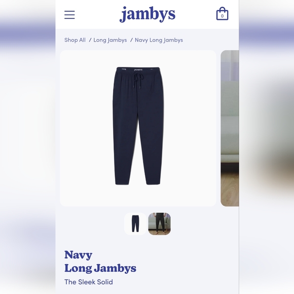 NWT Jambys No Sweat Sweatpants - Unisex, Navy - Picture 6 of 7